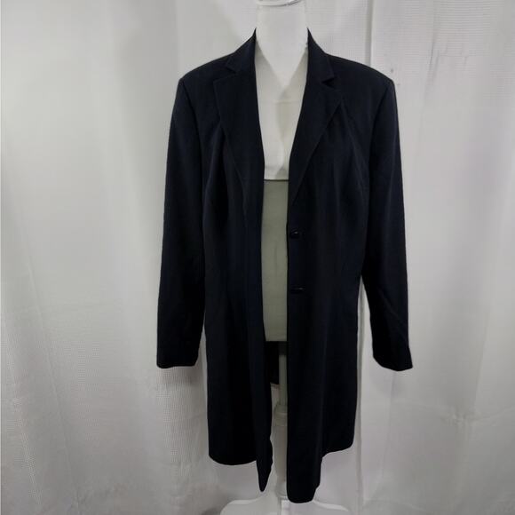 LARRY LEVINE/DRESSBARN! TAILORED BLACK LONG LGTH, DRAPEY & ELEGANT JACKET! SZ 14 - Picture 3 of 14